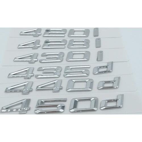 1pcs ABS 4 Series 416i 418i 420i 423i 425i 428i 430i 416d 418d 420d 425d car Letter Rear trunk Decals Emblem badge sticker Decal