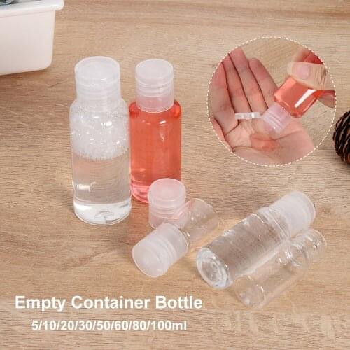 1PC Transparent Empty Travel Bottle Makeup Container Cosmetic Lotion Refillable Squeeze Jar Shampoo Shower Gel Bottle 5-100ML