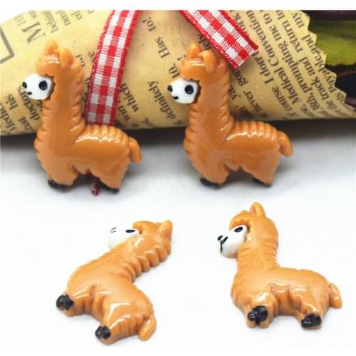 10PCS 27mmX33mm Brown Resin Flatback Alpaca Miniatures|Resin Lama Pacos Scrapbooking Miniatures|Resin Flatback Alpaca Charms