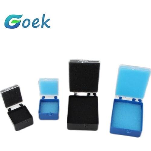 10pcs 1/2in Dental Implant Storage Box With Sponge Denture Plastic Tooth Box Blue Black