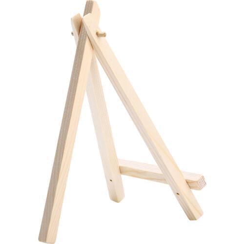10Pcs/Lot Mini Wooden Artist Easel 9x16cm Triangle DIY Drawing Small Table Easel Gift For Kids Students Painting Craft