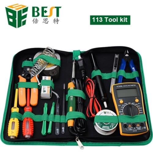 16 in 1 Household Profession Multi-purpose Repair Tool Set With Soldering Iron Digital Mulimeter For Laptop PC Tablet