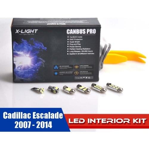 19pcs White Premium LED Full Interior Reading Package for 2007 - 2014 Cadillac Escalade WITH Installation Tool 5630SMD
