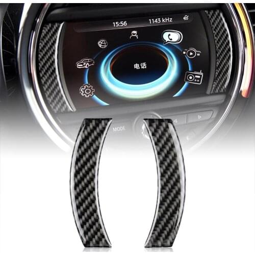 2pcs Carbon Fiber Navigation Screen Frame Sticker Decal temperature resistant for MINI cooper Countryman Clubman F54 F55 F56 F60
