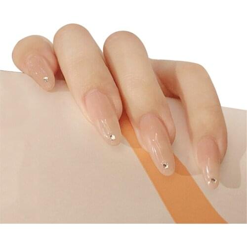 24pcs Mini Diamond Wear Long Paragraph Fashion Manicure Patch False Nails Save Time Wearable Nail Patch MH88