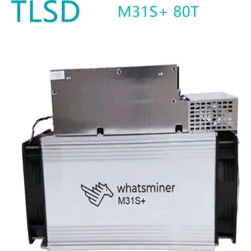 Used TLSD High Hashrate Whatsminer M31S+ 80T 3360W Asic Mining Machine
