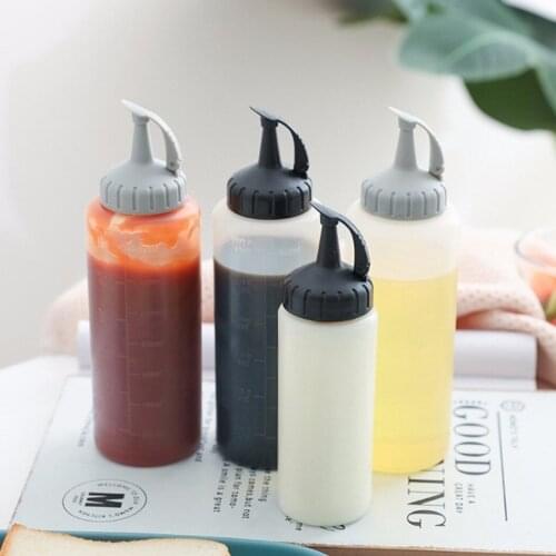 6oz/12oz Condiment Squeeze Bottle Twist Cap Squeeze Bottle Food Grade Plastic Ketchup Mustard Olive Oil Bottles Kitchen Gadgets
