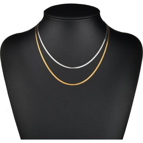 1 Piece Not allergic 316L Stainless Steel 4.0mm Flat Snake Chain Necklace Fit DIY Women Men Pendant Chain Necklace Jewelry Make