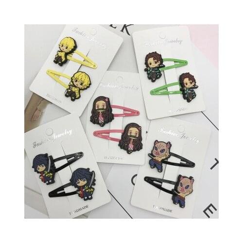 Kimetsu no Yaiba Anime Headwear Kids Accessories Cartoon Hairband Child Girls Hair Pin Birthday Gifts New