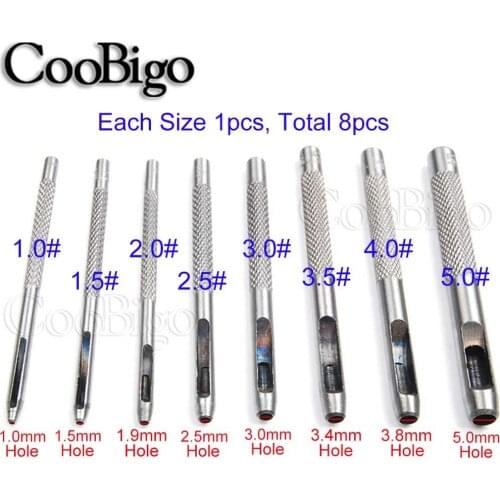 1set Hollow Punches Metal Punch Tools Leather craft Set Belt Punch for Canvas Clothes Round Punching