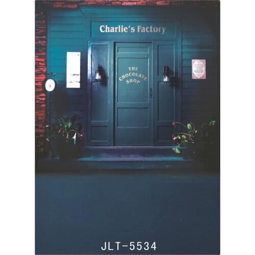 Background for Photos Outdoor Dark Blue Coffee Shop Computer Printed Vinyl Photography Backdrop Photocall for Weddings Children