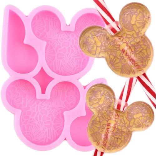 Disney Mickey Head Silicone Straw Topper Molds Hawaiian Flower Keychain Epoxy Resin Mold Fondant Cake Decorating Chocolate Mould