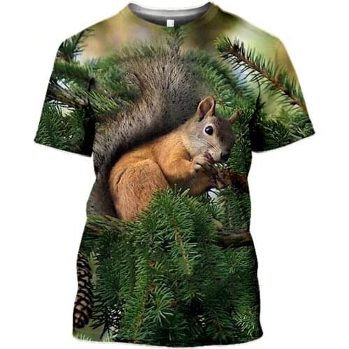 Animal squirrel 3d Printed t shirt Summer Fashion Casual Short sleeve Streetwear Hip hop Funny Homme T-shirt Shirts Tops