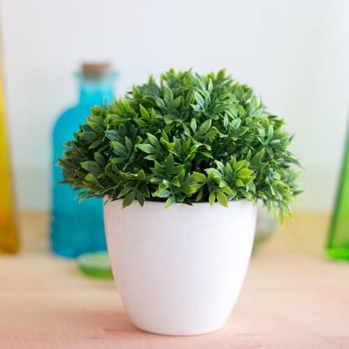 Artificial Potted Plant Bonsai Plastic Flowerpot Ornaments Simulation Flower Grass Birthday Party Decor Home Office Desk Decor