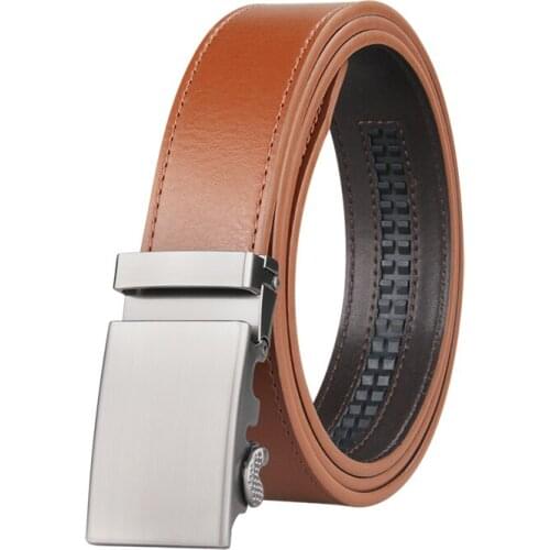 Famous Brand Belt Men Top Quality Genuine Luxury Leather Belts for Men Strap Male Metal Automatic Buckle 3.5cm Golf Belt