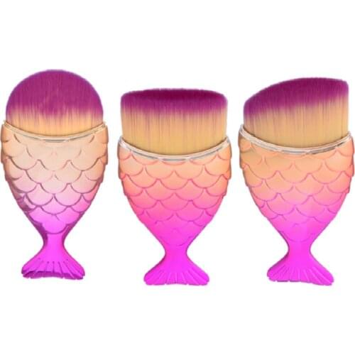 4 Pcs/set New Fashion Makeup Brush Mermaid Foundation Brush Fan Brush Octagonal Combination of 3+1 Makeup Tools