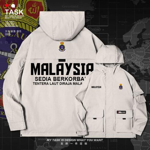 Malaysia Malaysian MYS men jacket hooded Navy logo army fan streetwear fashion casual windbreaker coat Tactical autumn clothes