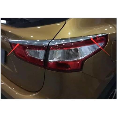 For NISSAN QASHQAI J11 2014 -2017 Chrome Rear Tail Light Lamp Eyebrow Trim Cover Garnish Moulding Eyelid Accessories trim 4pcs