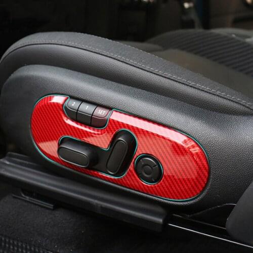 Carbon Fiber Grain Car Seat Control Switch Button Cover Frame Trim Sticker Decoration For Mini Cooper F60 Countryman Car Styling
