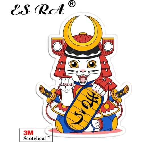 8/13CM Car Stickers Decals Vinyl Waterproof Samurai Cat Laptop Pegatinas Matt for Luggage Window Wall Helmet Motor Bottle