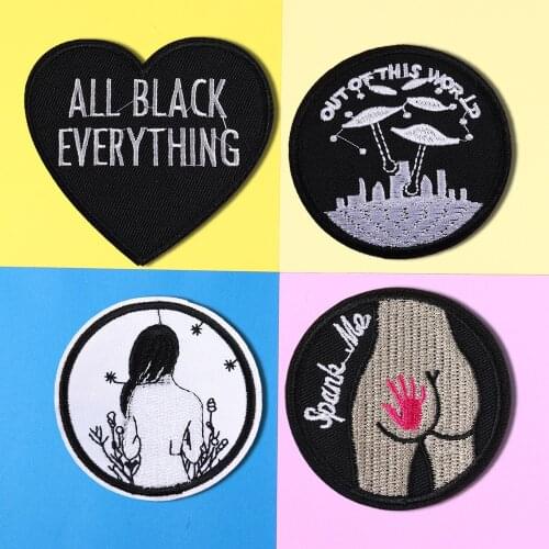 2021 New Back of a beautiful girl Embroidery Patch Tactical Emblem Appliques Love letter Embroidered Slap your ass Badges