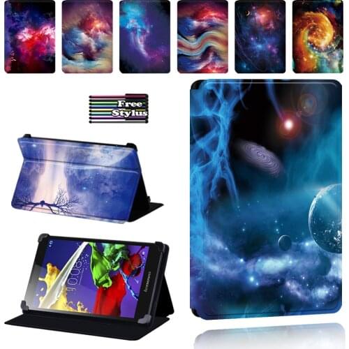New High Quality Case Cover for Lenovo Tab 2 A7 / A8 / A10-70 / Tab 3 / Tab 4 Tablet Foldable Protective Case Cover + Stylus