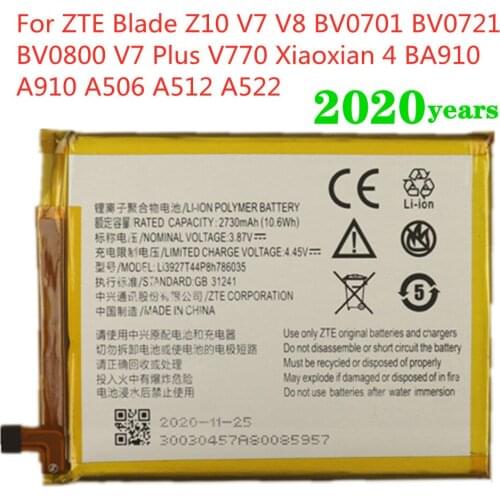 2730mAh Original Li3927T44P8h786035 Battery For ZTE Blade Z10 V7 V8 BV0701 BV0721 BV0800 V7 Plus V770 Xiaoxian 4 Phone Batteries