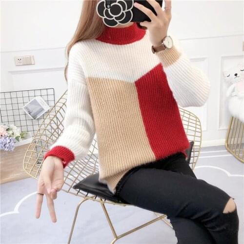 2021 Autumn Spring Women Knitted Soft Loose Sweater Female Fashion Cotton Knit Pullovers Ladies Loose Retro Sweater Jumper H142