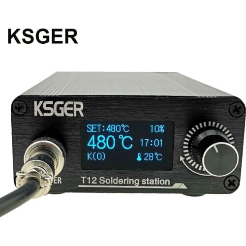 KSGER T12 Soldering Iron Station Lithium Battery Power Supply Tips STM32 V2.1S OLED DIY Kits Aluminum Alloy FX9501 Electric