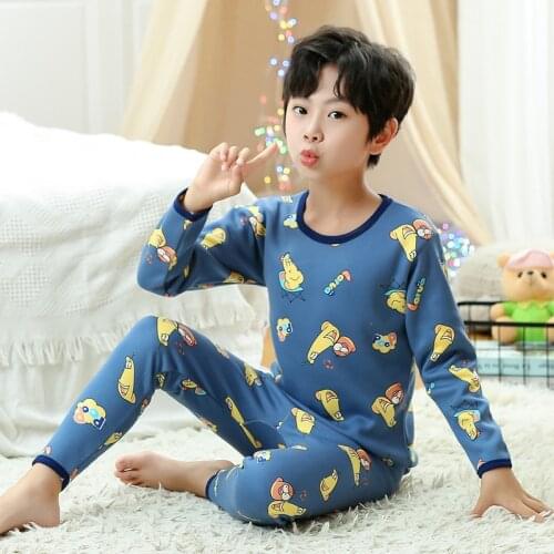 Baby Kids Pajamas Set Cartoon Boys Sleepwear Toddler Girls Clothes Suit 2Pcs Childrens Pyjamas Long Sleeve Nightwear Homewear