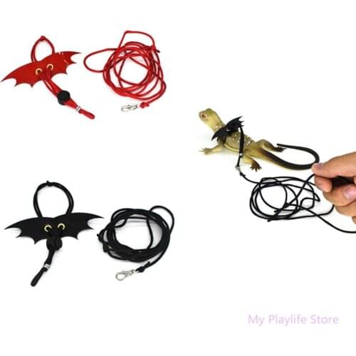 Reptile leash Pet Lguana Adjustable Wing Style Small Lizard Harness Climbing Rope Belt Reptiles Amphibians Supplies S/M C42