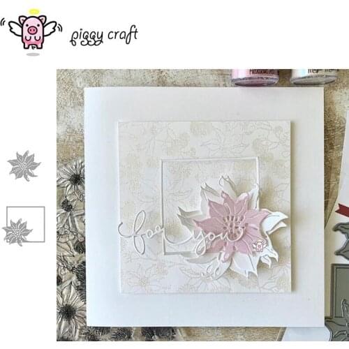 Piggy Craft metal cutting dies cut die mold Flower frame decoration Scrapbook paper craft knife mould blade punch stencils dies
