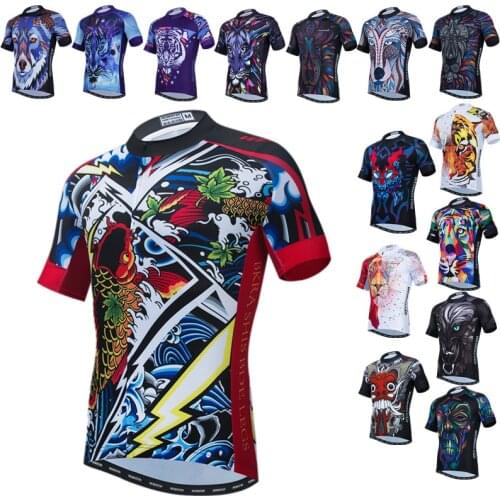 Weimostar Fish Cycling Jersey Men Short Sleeve Bicycle Clothing Breathable MTB Bike Jersey Tops Road Biking Shirt Ropa Ciclismo