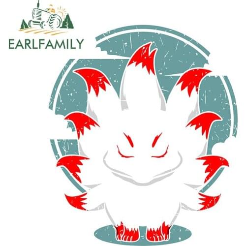 EARLFAMILY 13cm x 11cm for Nine Tailed Kitsune Fox Mask Anime Car Sticker Vinyl Car Wrap Decal Surfboard ScratchProof Decoration