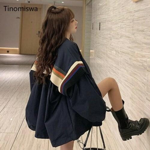 2021 Spring Harajuku Patchwork Women Baseball Jacket Long Sleeve Ladies Loose Jacket Coats Female Loose Casual Tops A893