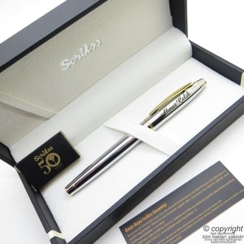 Scrikss 35 Gold Chrome Roller Pen | Scrikss Pen | İsme Special Pen | Gift Pen