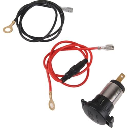 12V Motorcycle Lighter Power Socket Outlet & Waterproof Cover Fuse