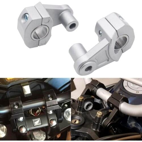 2Pcs Aluminum Motorcycle Part 28mm Handlebar Riser Handle Bar Clamp For Honda for BMW Yamaha For Kawasaki Handlebar Raiser