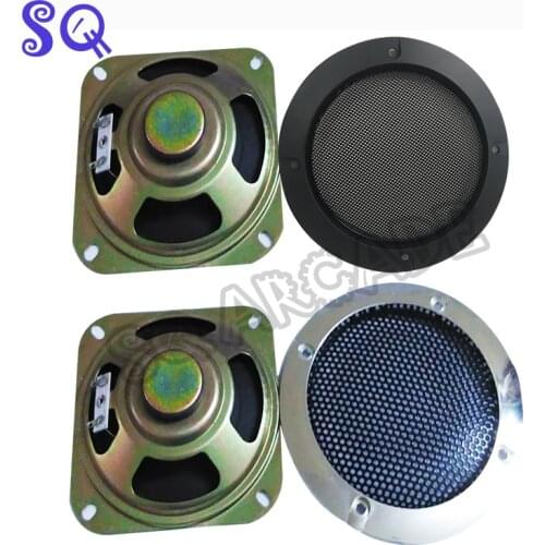 2pc free shipping 8ohms 5W 4 inch arcade parts speakers with silver/ black net jamma machine accessory