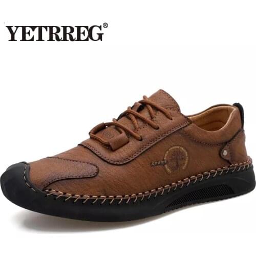 2021 New Mens Casual Shoes Fashion Comfortable Mens Shoes High Quality Leather Men Driving Shoes Handmade Flat Shoes Size 46