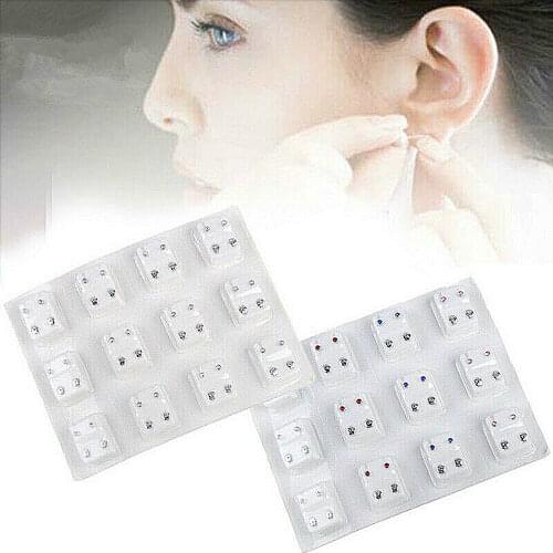 2021 Fashion 12 Pairs Steel Ear Studs With Steel Stopper Medical Earrings Piercing Tool Kits Ear Stud Surgical Steel Ear Studs