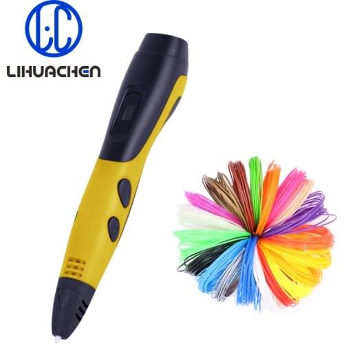 LIHUACHEN 06A 3d drawing pen 100 and 200 Meters 3d printer ABS filaments Use the USB plug DC 5V 2A 3D Printing Pen for Kids