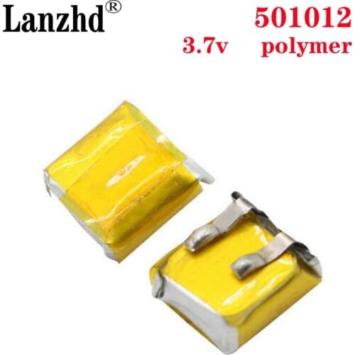 50pcs 3.7V small size Lipo lithium polymer rechargeable battery 40mAh for bluetooth Headphone headset earphone 501012 battery