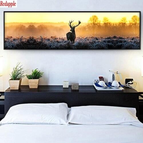 5d photo Round Diamond Painting Natural scenery, forest deer Full Drill Square Mosaic Home Decor Handmade Embroidery Gift