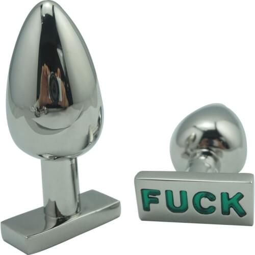 9 color stainless steel special letter anal butt plug metal anal beads fetish chastity insert sex toys for men and women