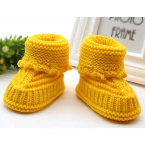 Handmade Newborn Baby Boots Crib Shoes Infant Boys Girls Crochet Knit winter warm Booties TQ