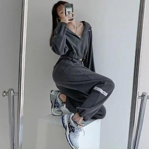 Spring Summer Baggy Wide Leg Pants Patchwork Aesthetic Casual Harem Pants Sport Loose Trousers Female High Waist Jogger Harajuku