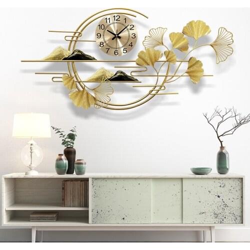 Wall decoration clock living room fashion Nordic art creative mute wall clock household light luxury watch