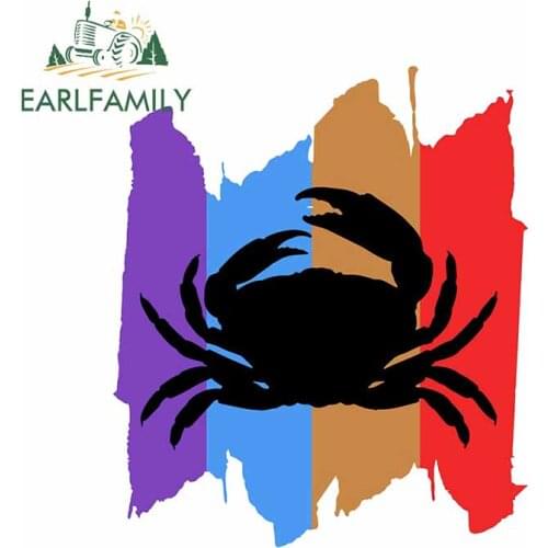 EARLFAMILY 13cm x 11cm For Vintage Retro Crab Car Stickers Refrigerator Decal Vinyl Material Trunk Graffiti Sticker Decoration