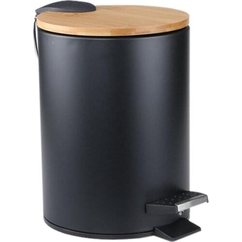 Metal Trash Bin 3L Garbage Can for Kitchen Pedal Dustbin Hotel Waste Rubbish Basket Bin Organizer Storage Bucket